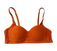 Body Spago Underwear Thin Breathable Removable Double Shoulder Straps After Three of Buckle Gathered Without Ring Bust Type Bra Cotone Senza Cuciture, arancione, 38AB