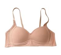 Body Spago Underwear Thin Breathable Removable Double Shoulder Straps After Three of Buckle Gathered Without Ring Bust Type Bra Cotone Senza Cuciture, cachi., 38AB