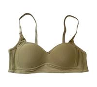 Body Spago Underwear Thin Breathable Removable Double Shoulder Straps After Three of Buckle Gathered Without Ring Bust Type Bra Cotone Senza Cuciture, verde, 34AB