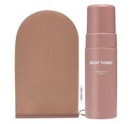 BODY TONES Schiuma Autoabbronzante Set 155 ml con Guanto - Autoabbronzante Corpo, Self Tan Naturale, Mousse Idratante