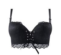 Body Trasparente Manica Lunga Brassiere Bra Strapless Stealth Filo Tira Donne Reggiseno Biancheria intima Reggiseno Senza Armatura, Le Noir, L