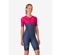 Body triathlon Castelli Core Tri manica corta fucsia blu navy donna - XL