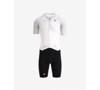 Body triathlon Castelli Free San Remo 3 Rosso Corsa manica corta bianco - L