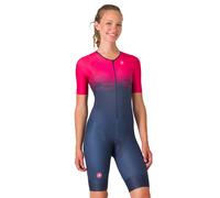 CASTELLI Core Tri Suit SS W - body ciclismo - donna Blue/Fucsia M