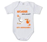 body tuta neonato Stampa annuncio gravidanza nonni sorpresa regalo compleanno