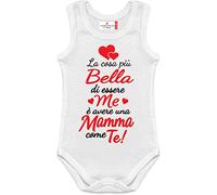 body tutine neonato neonata per bimbi belli come mamma e Papà in manica lunga e corta (Body canotta cotone, 6-9 mesi)