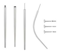 BodyAce Acciaio Inossidabile Taper Piercing 14G 16G 18G 20G Senza Fili Strumento Assistente Perno di Inserimento Aghi Kit Piercing [14G(1.6mm)]