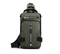 Bodybite ONNBAG Borsa a Tracolla Impermeabile Antifurto, Borsa a Tracolla Uomo, Borsello Uomo Tracolla, Borsa Uomo Tracolla con Porta USB, Marsupio Uomo Tracolla, Grande Capacità (Verde)