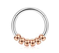 BodyBonita 16G Piercing al Setto - Acciaio Chirurgico 316L Septum Piercing Nostril Helix Orecchino Trago Piercing Naso Cerchio Cartilage Daith Piercing Naso Anello Argento 10mm Rosy Orbit