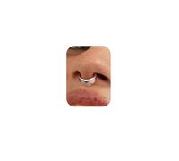 BodyBonita Argento Septum Piercing Gioielli 16G - Piercing Naso in Acciaio Inossidabile 316L per Uomo e Donna Anello al Setto 8 mm Slender