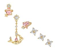 BodyBonita Argento Sterling Orecchini per Donna - Cartilagine Ipoallergenici per Donna Delicati Orecchini a Cerchio Huggie Placcati in Oro 18K Piercing Orecchio a Catena Pendenti