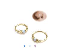 BodyBonita Opal Piercing Naso Acciaio Chirurgico 316L Piercing Orecchio per Donne Orecchino Naso Conch Daith Helix Orecchini 2 Pezzi Oro 18G 8mm 10mm Bianco