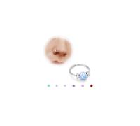 BodyBonita Opal Thin Nose Rings Hoops - 20G 316L Acciaio Chirurgico Piercing Naso Gioielli Opale Blu 7mm Argento