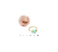 BodyBonita Opal Thin Nose Rings Hoops - 24G 316L Acciaio Chirurgico Piercing Naso Gioielli Opale Verde 7mm Oro