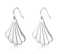 BodyBonita Orecchini Perle, 925 Sterling Silver Post Orecchino Perle Donna, Orecchini Anallergici Donna a Foglia di Ginkgo, Gioielli di Moda Colore Argento Pearl-Ginkgo Leaf