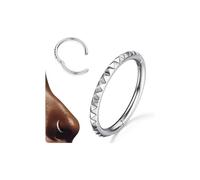 BodyBonita Segmento Piercing Naso Acciaio Chirurgico 316L 16G Piercing Orecchio Piramidali Orecchino Naso Conch Helix Daith Lip Cartilagine Septum Piercings Jewellery Argento 10 mm