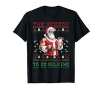 Bodybuilder Babbo Natale Che Carica Il Brutto Maglione Maglietta