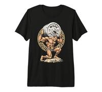 Bodybuilder Dio Greco Palestra Lavoro più Difficile Allenamento Muscolo Maglietta Premium