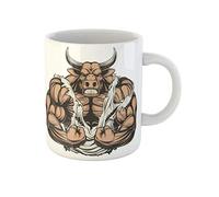 Bodybuilder Rosso Della Palestra Strong Cow Big Biceps Beast Tazze Di Caffè Divertenti Tazza Colazione Novità Tazza Mug Regalo Carino Per Fidanziati Ragazze Festa Della Mamma 330Ml