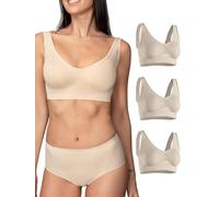 Bodyeffect - 3pz Reggiseno Modellante Senza Ferretto Extra-Comfort Brassiere Senza Cuciture Art. 110577 (3XL, Skin, 3pz)