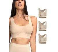 Bodyeffect - 3pz Reggiseno Sportivo Modellante Taglio Americano Senza Ferretto Extra-Comfort Art. 110590 (S/M, Skin, 3pz)
