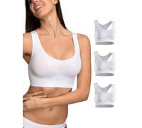 Bodyeffect - 3pz Reggiseno Sportivo Modellante Taglio Americano Senza Ferretto Extra-Comfort Art. 110590 (S/M, Bianco, 3pz)