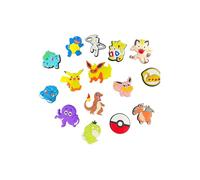 Bodygenix 16 ciondoli a forma di scarpa Pokémon per Crocs - Pikachu, Squirtle, Charmander & More - Accessori in PVC per bambini, sandali e bracciali