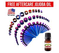 BodyJ4You 50PC Spessori Kit Orecchio Elasticizzato Aftercare Jojoba Lucida Cera