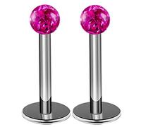 bodyjewellery 2 piercing per labbro da 16 g, monroe, con sfera per labbra, cartilagine, ragno, in titanio, trago, serpente, elica, B2B2CH