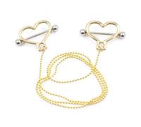 BodyJewelryOnline - Catena per capezzoli con catena a sfere in acciaio chirurgico da 45,7 cm, 14 g, Acciaio inossidabile, N / A