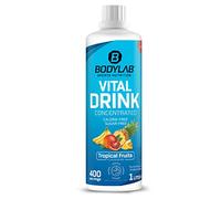 Bodylab24 Vital Drink Concentrated Mix di Frutta Tropicale 1000 ml, concentrato di bevanda senza zucchero, sciroppo zero, con vitamine e l-carnitina, bevanda sportiva con poche calorie