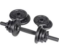 Bodyline Kit composto da manubrio in vinile con ghiera e dischi in ghisa per un totale di 10kg - perfetto per pesistica fitness, allenamento, palestra a casa