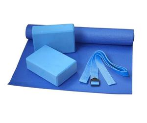 Bodyline Set Yoga Completo, Include Materassino, Cinghie e Blocchi, Ideale per Yoga, Pilates, Stretching, Allenamento e Benessere Fisico a Casa o in Palestra.