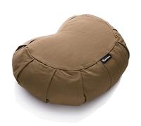 BODYMATE Cuscino da yoga a mezzaluna, lunghezza 42 cm, larghezza 30 cm e altezza 15 cm, imbottitura in schiuma di grano saraceno, lavabile in lavatrice, 100% cotone extra spesso, cuscino per