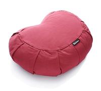 BODYMATE Cuscino da Yoga e Meditazione Mezzaluna 42x30x15 cm con Imbottitura in Pula di Grano Saraceno - Rivestimento Lavabile in Lavatrice 100% Cotone extra Spesso - Cuscino da Meditazione - Zafu