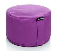 BODYMATE Cuscino da Yoga Rotondo Extra Alto 20cm Diametro 31cm con Imbottitura di Grano Saraceno e Spelta - Rivestimento Lavabile in Lavatrice 100% Cotone Extra Spesso - Cuscino da Meditazione - Zafu