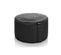 BODYMATE Cuscino rotondo da yoga 31cm di diametro 16cm di altezza nero con riempimento di bucce di grano saraceno - Rivestimento lavabile in lavatrice in 100% cotone extra spesso - Cuscino per