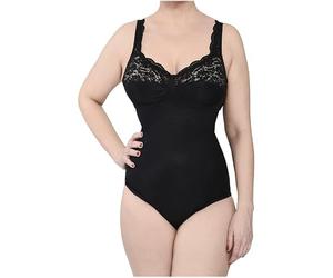 BODYPERFECT Body Donna Coppa D Contenitivo e Snellente Intimo Elegante per Un Corpo Perfetto in Pizzo Senza ferretto Scollatura sulla Schiena