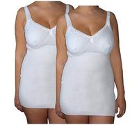 BODYPERFECT Canotta 100% Cotone Donna Intimo Top Spalla Stretta Canottiera Scollatura ad Incrocio Set 2 Pezzi XL