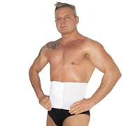 BODYPERFECT Fascia ernia ombelicale Pancera post operatoria Cintura post parto Elasticizzata A Strappo Altezza 20 Cm Made in Italy (Bianco, XS)