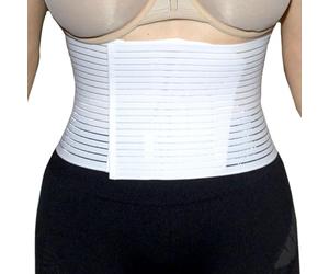 BODYPERFECT Fascia ernia ombelicale Pancera Post operatoria Cintura Post Parto Elasticizzata A Strappo Altezza 16 Cm Made in Italy (Bianco, XS)
