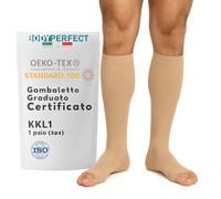 BODYPERFECT Gambaletti Medicali Classe 1 Calze Elastiche a Compressione Graduata 18-21 mmHg CERTIFICATI per Uomo e Donna KKL1