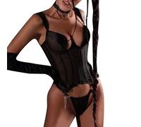 Bodystocking Donna Aperto Completino Donna Rosso Supporto superiore alla e sexy da donna con e grande anello in acciaio raccolto con imbottito per Bodystocking Donna Aperto Completino Donna (Black, M)
