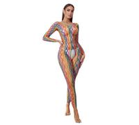 Bodystocking Donne Scollo all'Americana Sesso Moda Avvolgente Lingerie Erotica Scavato Prospettiva Sexy Abbigliamento D-Coloured Taglia Unica