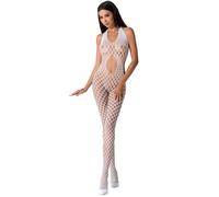 Bodystocking in Pizzo Passion Woman BS065 - Bianco, Taglia Unica