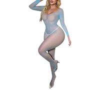 Bodystocking in rete a maniche lunghe, lingerie intera, tuta attillata, abbigliamento da notte3