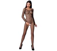 Bodystocking Passio Woman BS068 a Rete Maniche Lunghe - ONE SIZE - NEGRO