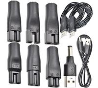 BOEEA Set di 10 adattatori per rasoio da 5 V, per una varietà di tagliacapelli elettrici, rasoi, dispositivi di cura, purificatori d'aria e altri cavi di ricarica HQ8505