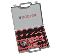 BOEHM JBL250PA - Set di ferri forati, 2-50 mm, con supporto, disco di registrazione e punta di centraggio a molla in valigetta di plastica