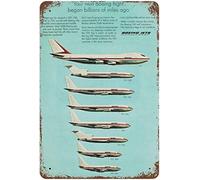 Boeing Airplaneaviation, poster da parete con decorazione vintage in metallo, 20 x 30 cm